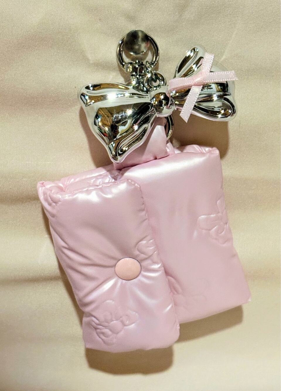 Silver-tone Bow w/Blush Baby Mini Pocket Pouch
-nwot